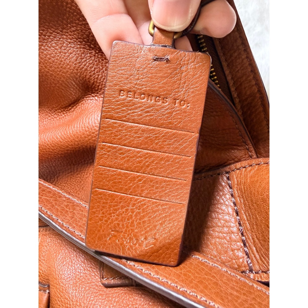 Fossil Emerson Medium Satchel Women Medium Brown Leather Shoulder Strap - Picture 10 of 14